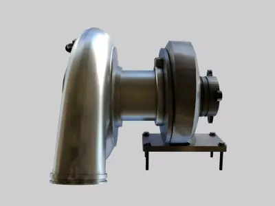 Turbocharger Low-poly 3D model