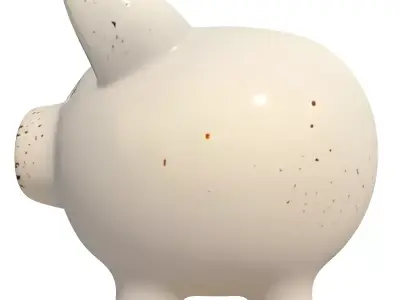 Vintage Distressed Piggy Bank Low-poly 3D model