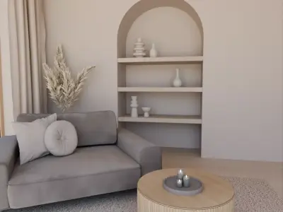 Cozy Lounge Area Design Living room Free 3D model