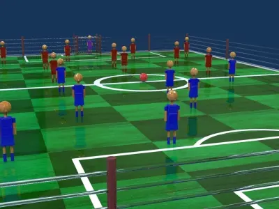 Futbolito soccer field with hand Free 3D model
