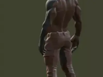 Stylized Muscular Male - Game Ready Low Poly Model Low-poly 3D model