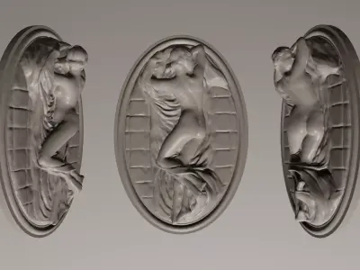 Hermaphrodite Medallion 3D print model