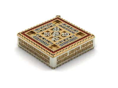 Necklace gold and jewelry box 3D print model