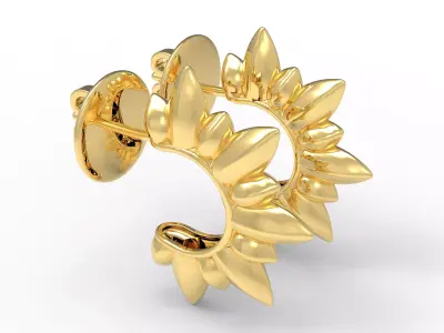 Sunflower earring 3D print model