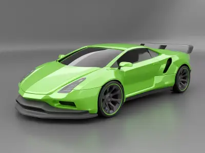 Generic supercar concept 3D model