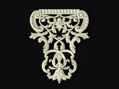 Central decor ornament for furniture 3D model 842