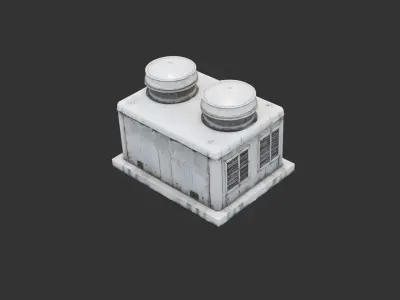 Industrial Air Ventilation Unit Low-poly 3D model