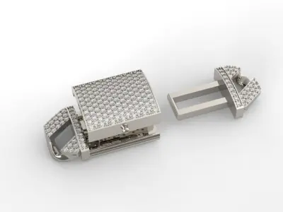 Cuban link bracelet v2 3D print model