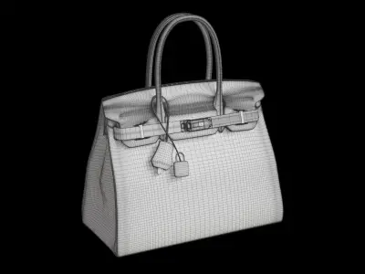 Pink Leather Handbag 3D model