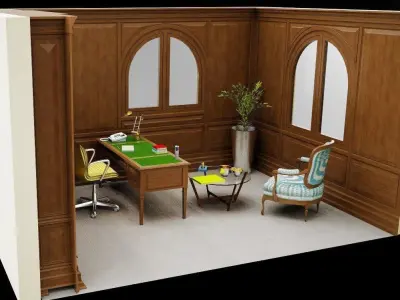 Office - Boiserie 3D model