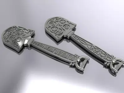 Shovel Jewelry Accessory Gold 3D print model