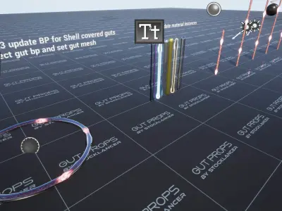 Dynamic gut props for UE Low-poly 3D model