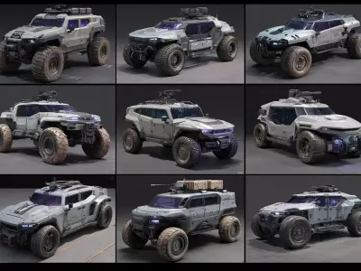 scifi rovers set 1 3D model