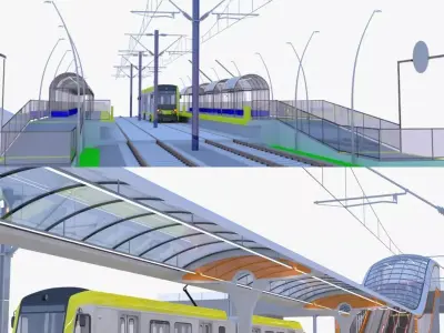LA light rail stations II 3D Model Collection