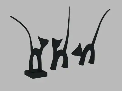 Cat statue 3D Model Collection Low-poly 3D model