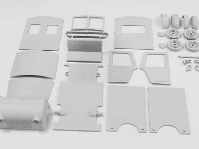 Stylized Toy Delivery Van Free 3D print model