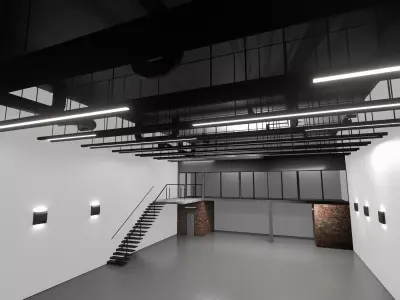 WAREHOUSE car studio interior 3D 3D model