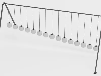15-Ball Pendulum Waves Low-poly 3D model