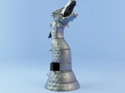 Dragon Looking Stove in the Garden - Bahcede Ejderha Soba Free low-poly 3D model