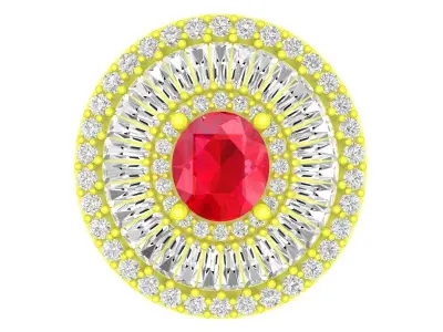 Luxury Round Halo Cocktail Ring 3D Model 4305 3D print model