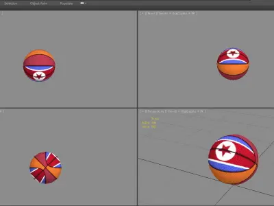 Cartoon basketball - star Low-poly 3D model