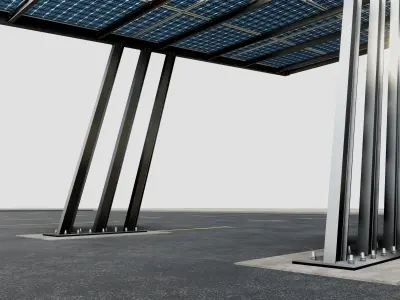 TRIPLE L TYPE MODERN SOLAR CARPORT TYPE-15 3D model