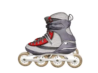 Roller skates Low-poly 3D model