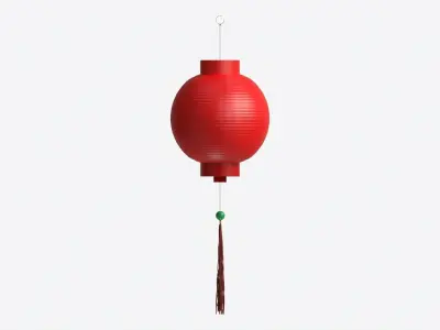 Oriental Traditional Hanging Paper Lantern 01 3D model