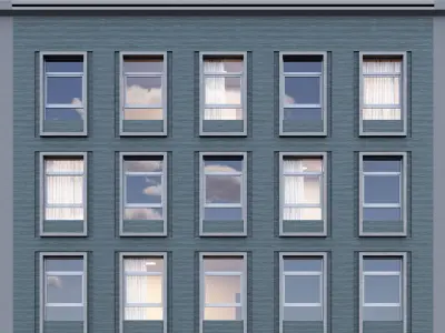 Modern building fasade 2 3D model