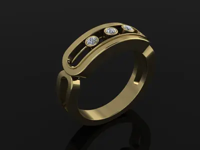Messika Ring Gold 3D print model buy