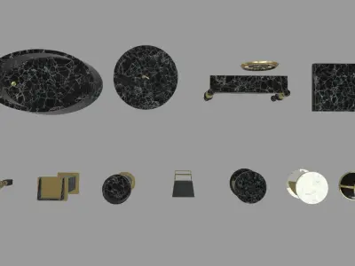 Modern Luxury Furniture Pack 01 Low-poly 3D model