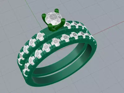 Elegant Diamond Ring Jewelry Gold 3D print model get