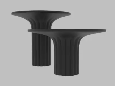 Coffee rounded black tables for decoration Low-poly 3D model