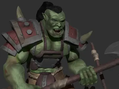 Orc with an axe 3D print model