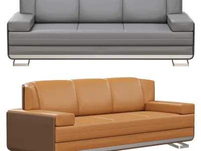 Executive Modern Leather Sofa 3D model