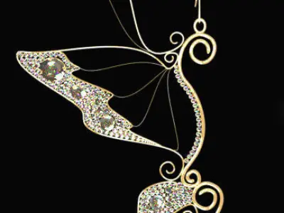 Diamond earrings  3D model