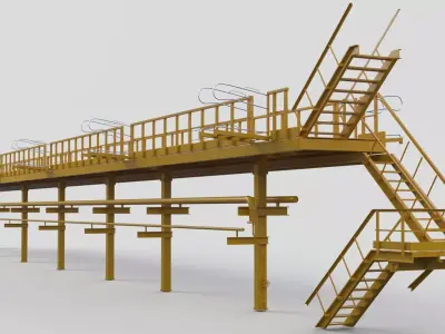 Staircase conveyor belt 3D model