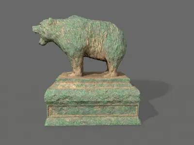Bear Statue 7 Low-poly 3D model