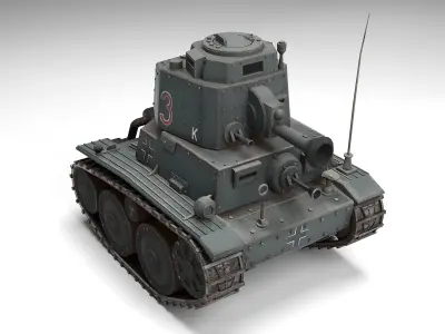 Meng German Light Panzer 38T World War Toons Low-poly 3D model