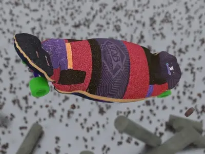 Skate Longboard Photorealisic  3D model