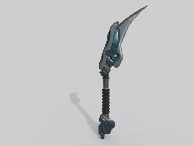 Sci-fi Battle Axe Low-poly 3D model