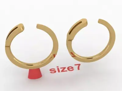 Safety Pin Style Band Ring Size7 3D print model