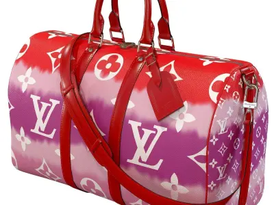 Louis Vuitton Bag Keepall Bandouliere 45 Escale Red Low-poly 3D model