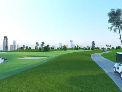 Golf course Low-poly 3D model