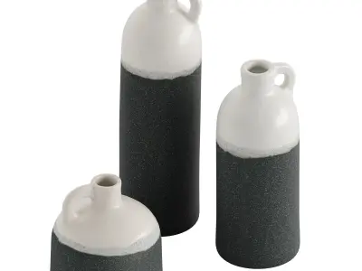 Two Toned Jud Vase Set Of 3 3D model