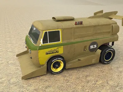 cyber punck car UAZ cyberTruck 3D model