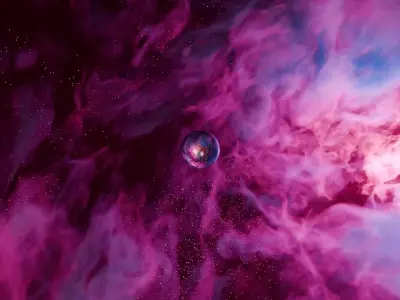 Sakura Void Nebula HDRI 12k 360 equirectangular 3D model