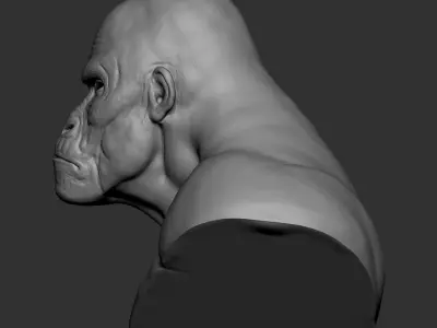 Hybrid gorilla bust 01 - Highpoly Sculpture 3D model