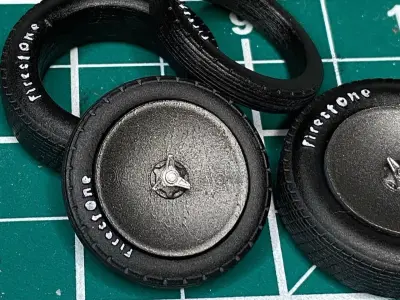 Hot Rod Dirt Racing Wheels Tires Combo 3D print model