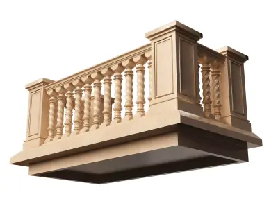 Balcony 01 Low-poly 3D model